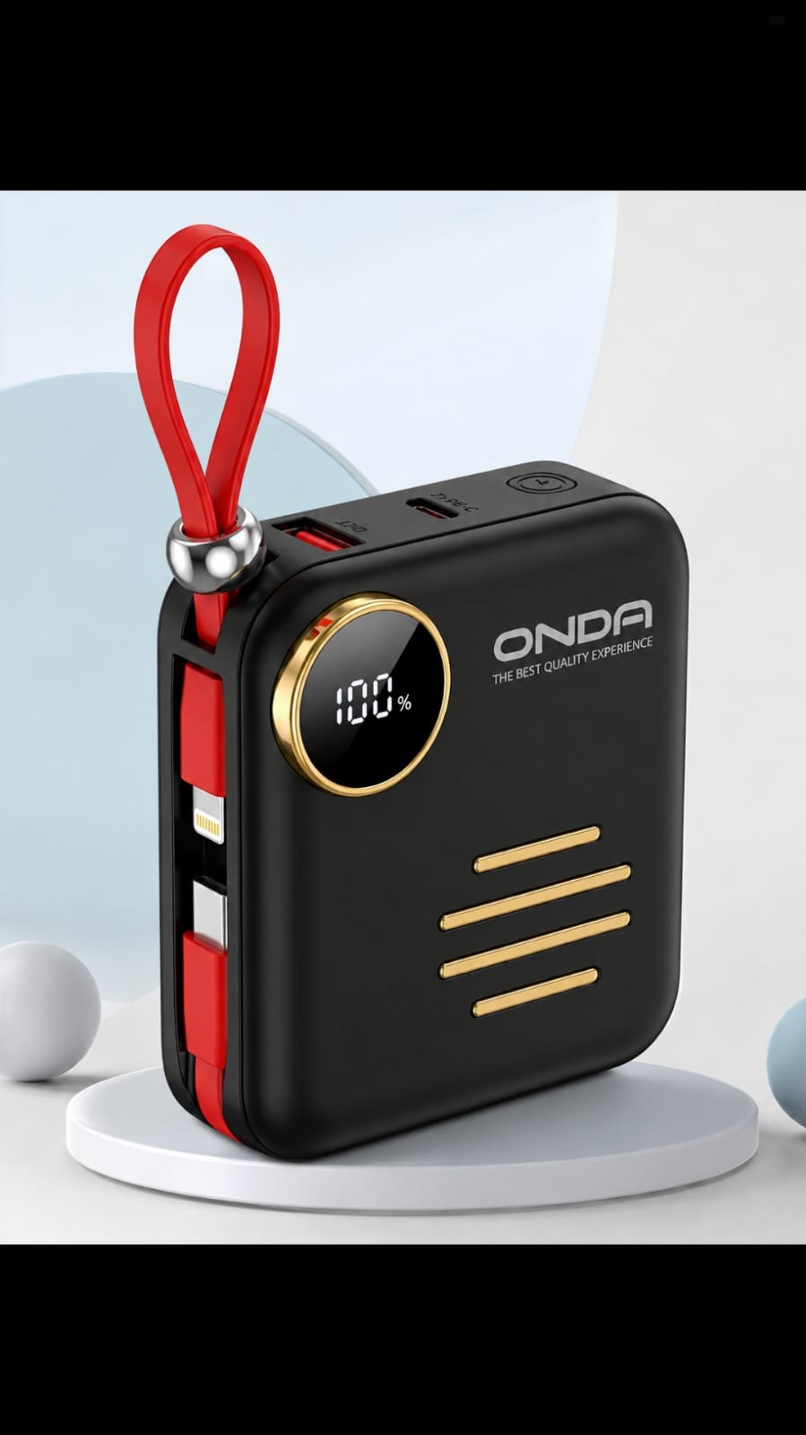ONDA PB-66S 10000mAh Mini Power Bank – 22.5W Super Fast Charging with Built-in Cables - Mugzu